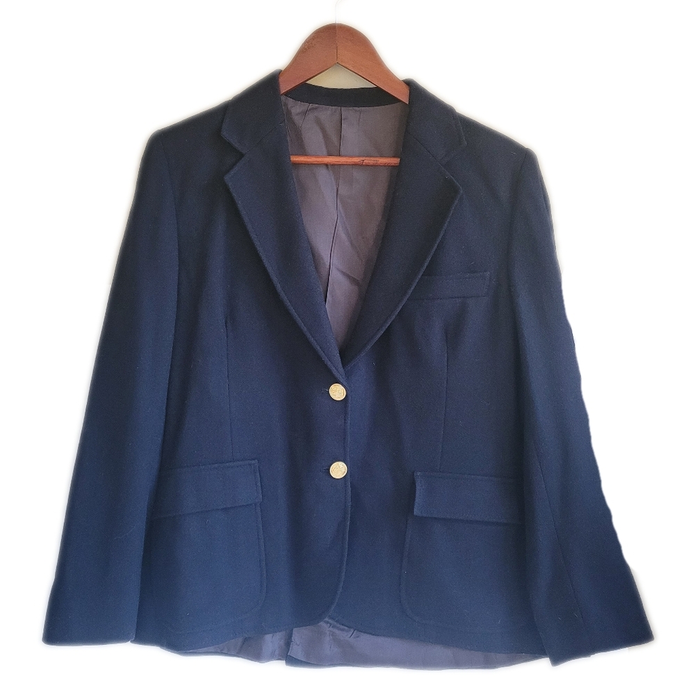 Vintage Anderson Little 100% Pure Wool Blazer Blue Womens 14